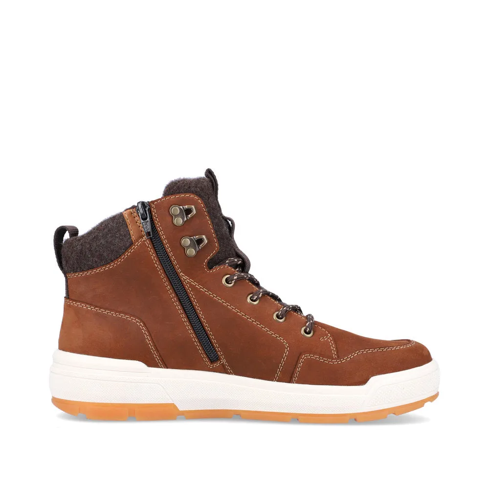 U0070-22 Brown Zip Sneaker