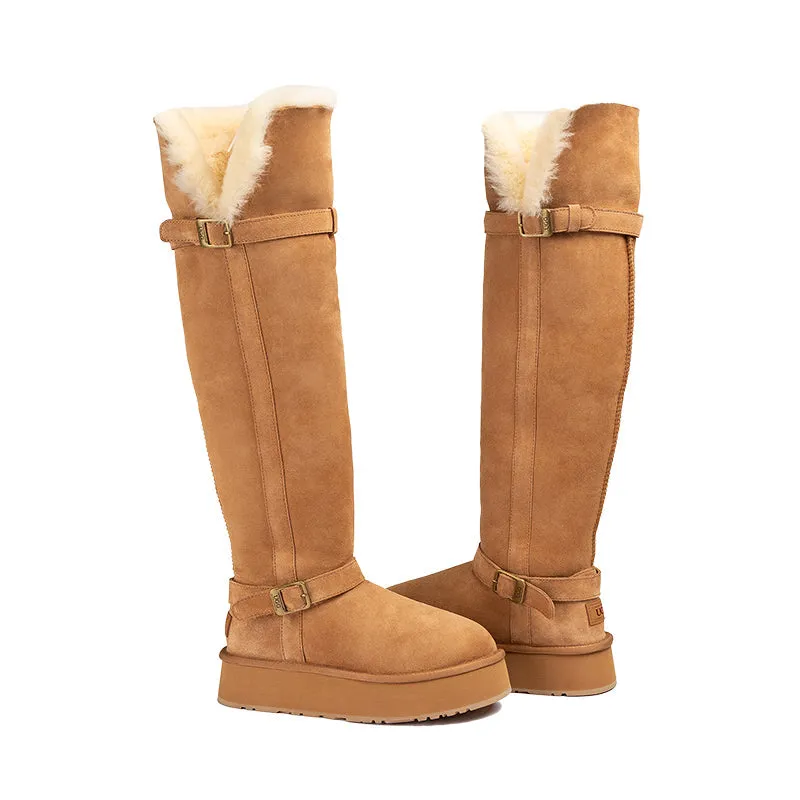 UGG Tall Krisha Belt Platform Boots