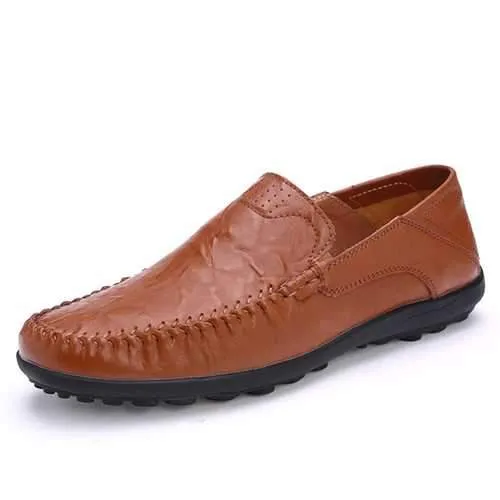 US Size 6.5-11.5 Men Leather Flat Casual Soft Outdoor Breathable Flats Loafers Shoes