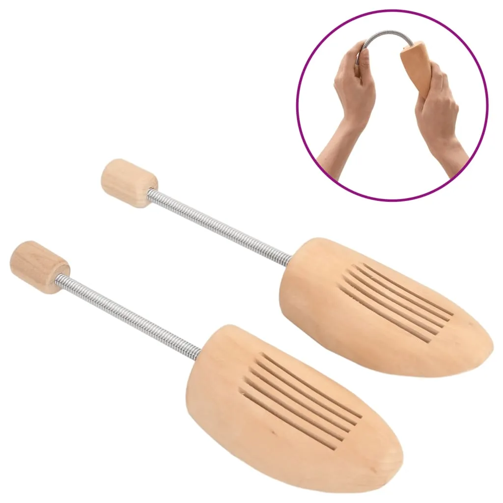 vidaXL Shoe Trees 2 Pairs EU 43-46 Solid Wood Lotus