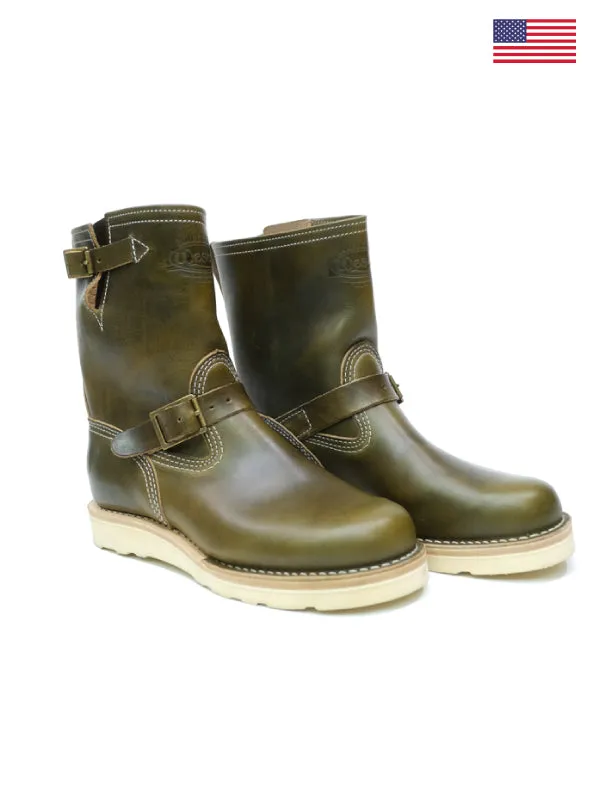 Wesco Boots X The Shop Short Stack Olive Boss Engineer Boot