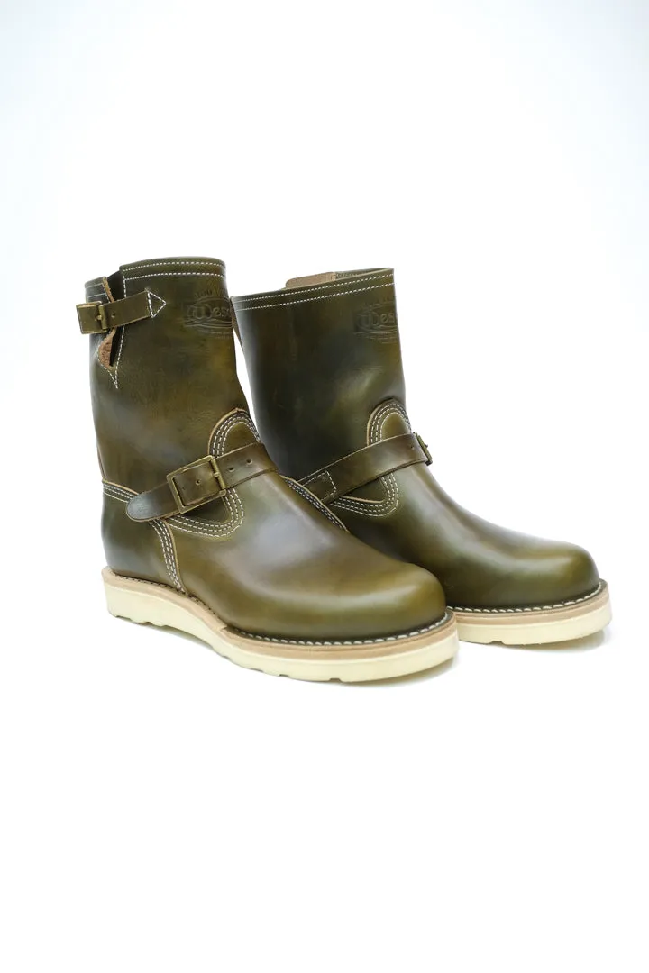 Wesco Boots X The Shop Short Stack Olive Boss Engineer Boot