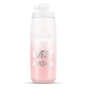 WEST BIKING 750ML Bicycle Water Bottle Portable Outdoor Cycling Water Cup, Color: White Pink Gradient