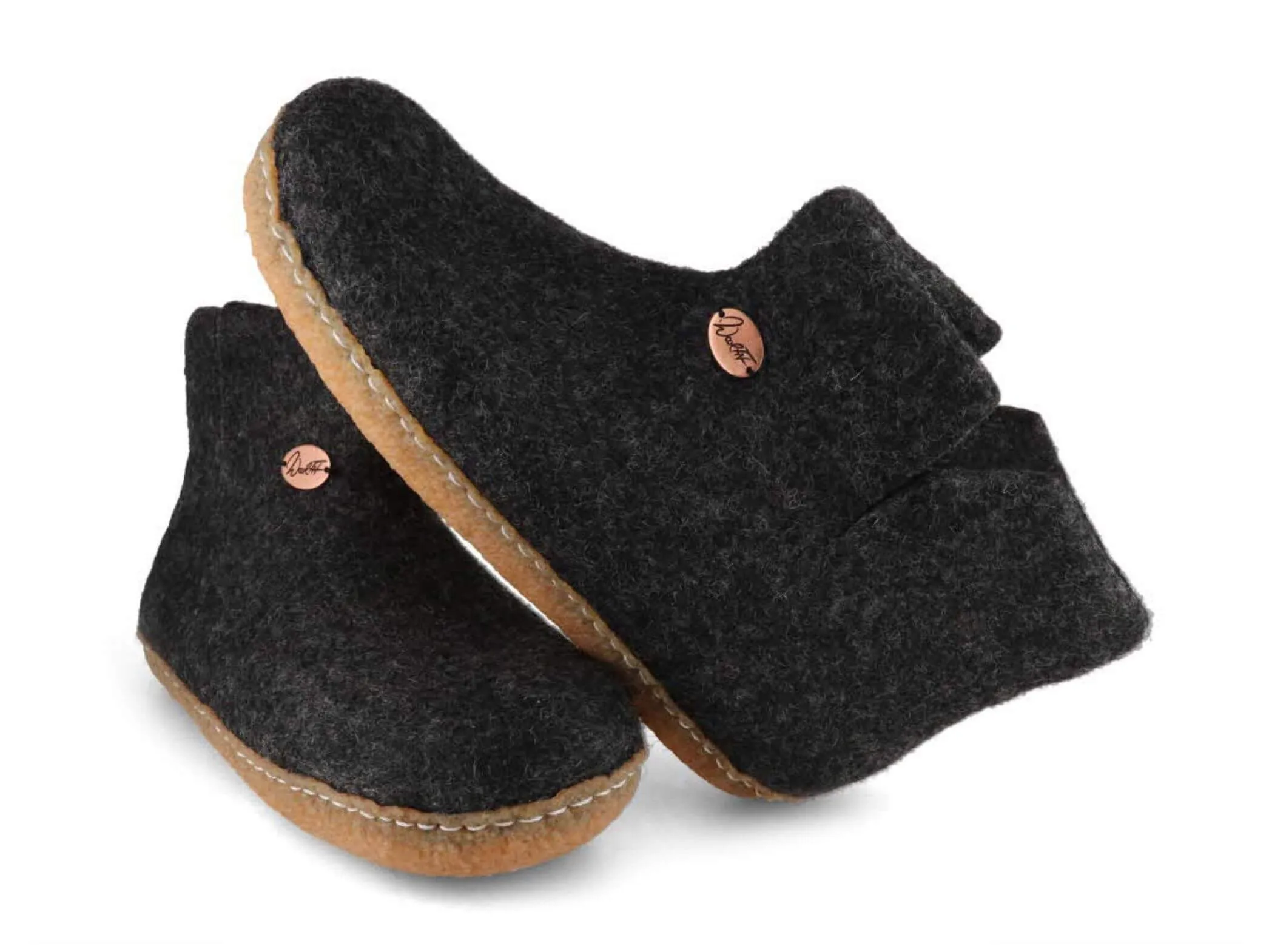 WoolFit Yeti | Felt Slipper Boots with Footbed & Rubber Sole