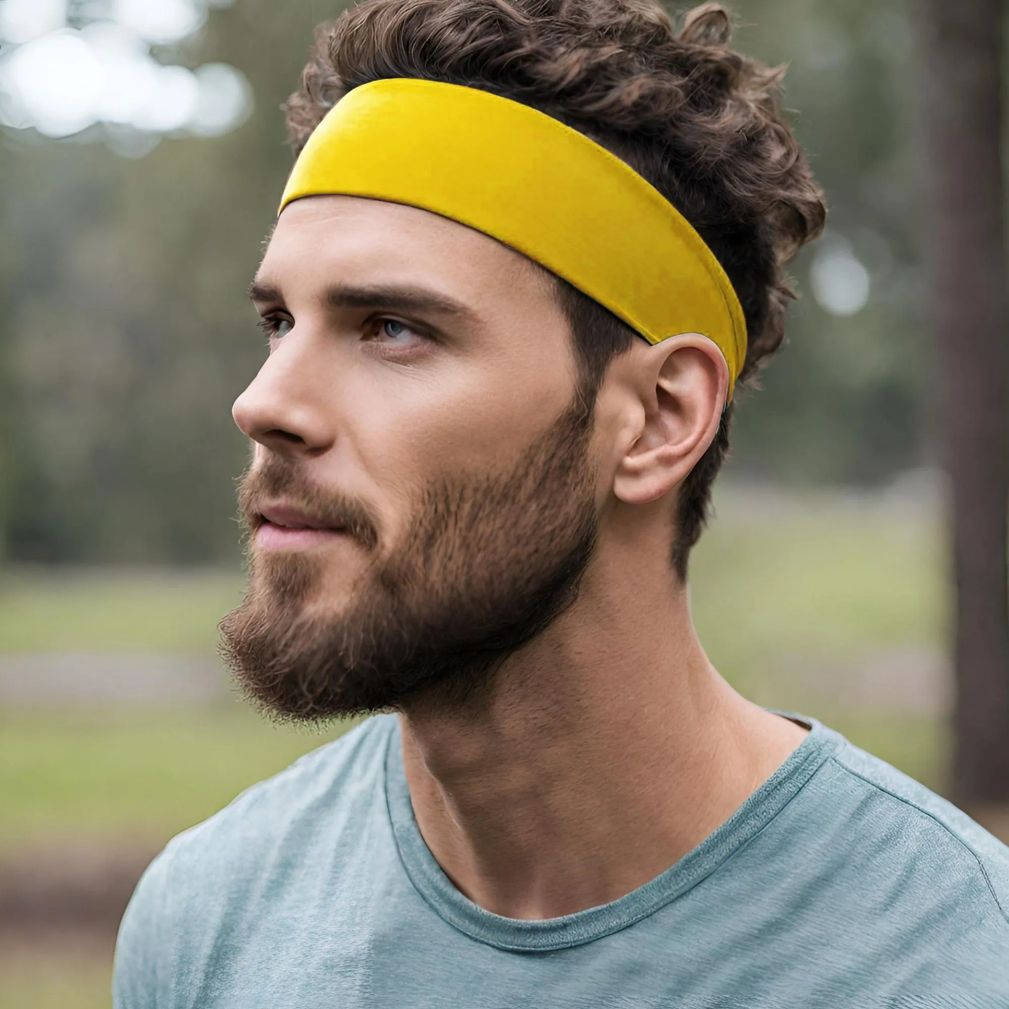 Yellow Cotton Headbands - 12 Pack